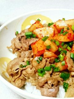 豚の生姜焼きとカクテキの丼ぶり♥簡単☆-レシピのメイン写真