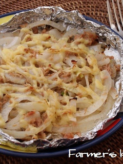 【農家のレシピ】玉ねぎとツナのホイル焼き-レシピのメイン写真