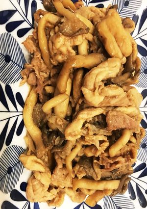ひらたけと豚コマ肉の生姜煮-レシピのメイン写真