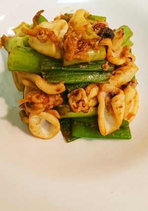 ヤリイカとネギの味噌炒め-レシピのメイン写真