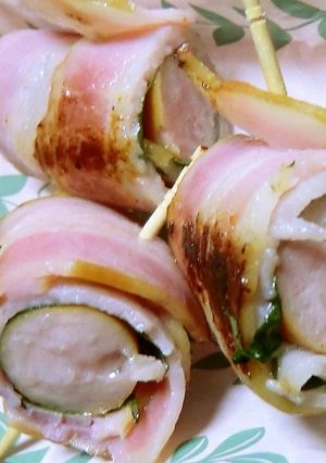 大葉入りウインナーのベーコン巻きおかず-レシピのメイン写真