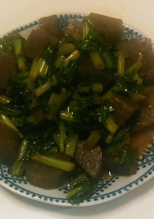 こんにゃくと大根葉のからし醤油炒め-レシピのメイン写真