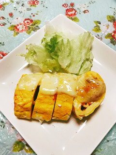 ソーセージIN卵焼きとろとろチーズがけ-レシピのメイン写真