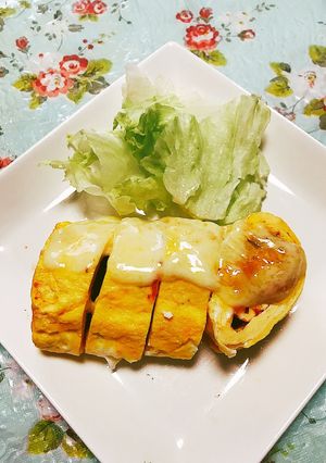 ソーセージIN卵焼きとろとろチーズがけ-レシピのメイン写真