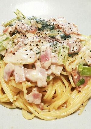 小松菜とベーコンのカルボナーラ-レシピのメイン写真
