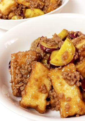 ほっこり♡さつまいも厚揚げひき肉あんかけ-レシピのメイン写真