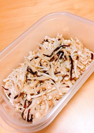 レンジだけで！えのきと塩昆布のおつまみ-レシピのメイン写真