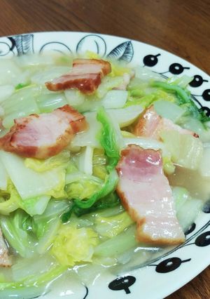 簡単！白菜とベーコンのとろ〜り塩あんかけ-レシピのメイン写真