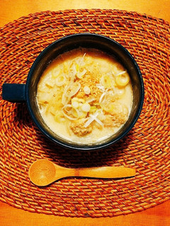 茅乃舎だしで!白菜と鶏つみれの豆乳スープ-レシピのメイン写真