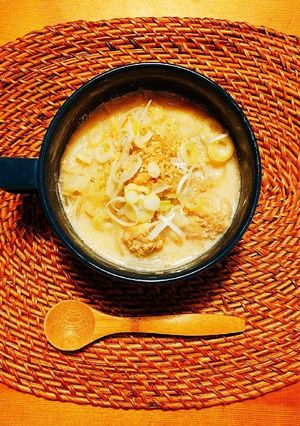 茅乃舎だしで！白菜と鶏つみれの豆乳スープ-レシピのメイン写真