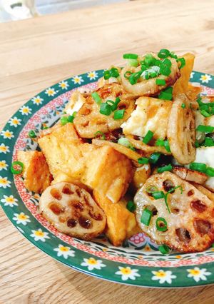 ご飯が進む！厚揚げと蓮根の照り焼き-レシピのメイン写真