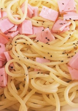 ハム黒コショウシンプルパスタ-レシピのメイン写真