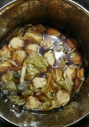 【シャトルシェフ１】白菜と鶏つくねの煮物-レシピのメイン写真
