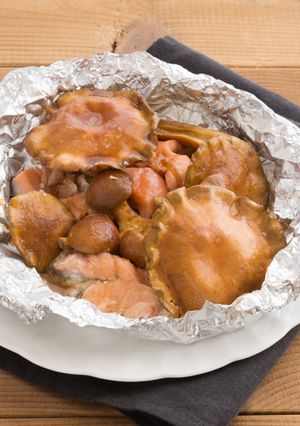 株とりなめこ☆サーモンのバター醤油♪-レシピのメイン写真