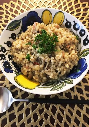 【簡単ダイエット】もち麦きのこリゾット-レシピのメイン写真