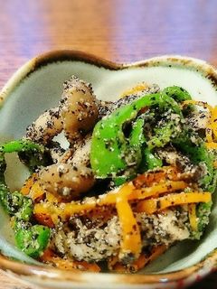 ピーマンとしめじの胡麻和え-レシピのメイン写真