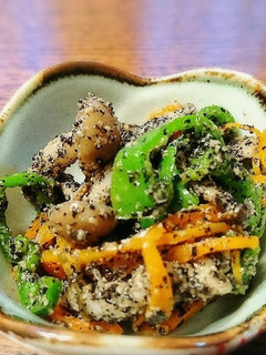 ピーマンとしめじの胡麻和え-レシピのメイン写真
