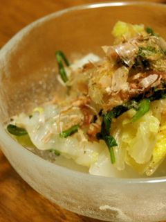 お鍋の残りで♪白菜と春菊のおひたし-レシピのメイン写真