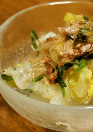 お鍋の残りで♪白菜と春菊のおひたし-レシピのメイン写真