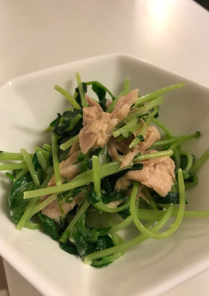 簡単すぎる 豆苗とツナのマヨ炒め-レシピのメイン写真