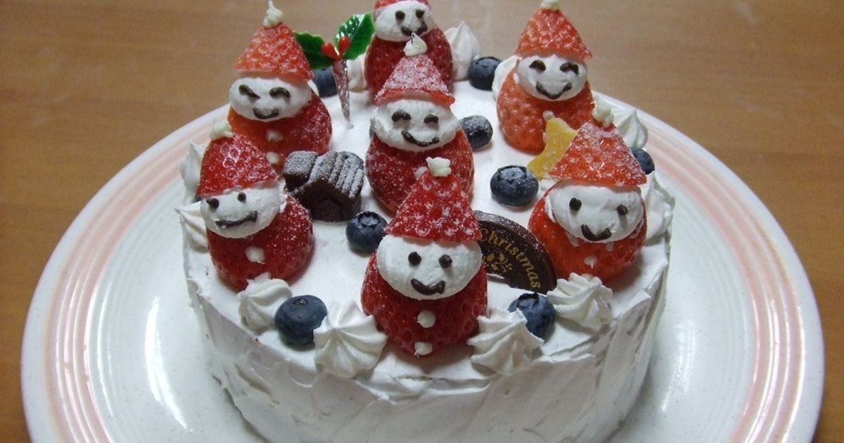 クリスマスケーキのサンタさん サンタさんいっぱいのクリスマスケーキ☆ by プチほのか