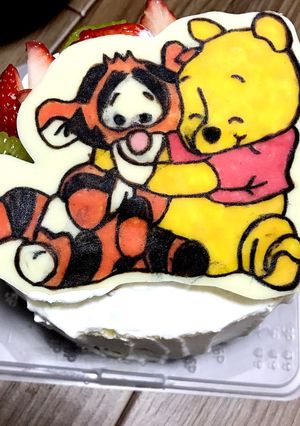 プーさんティガー誕生日ケーキ♡-レシピのメイン写真