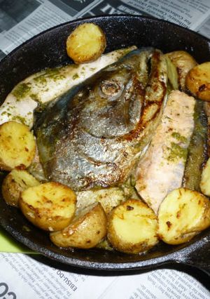 秋鮭の兜のバジル焼き-レシピのメイン写真