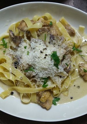 鶏とポルチーニのクリームパスタ-レシピのメイン写真