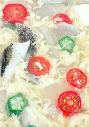 ほっこり♪鱈とオクラの塩麹中華スープ-レシピのメイン写真