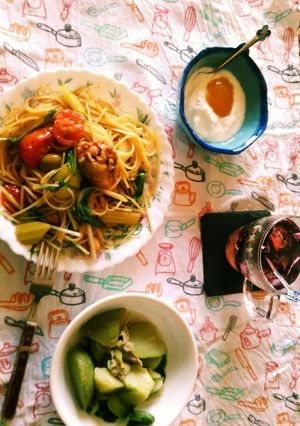 ホットグリーンオリーブパスタ-レシピのメイン写真