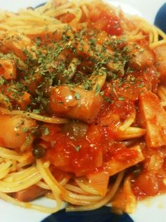 ハム、ソーセージ、ベーコンのトマトパスタ-レシピのメイン写真