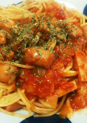 ハム、ソーセージ、ベーコンのトマトパスタ-レシピのメイン写真