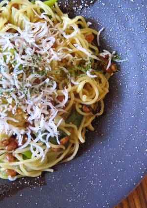 納豆としらすのとろ甘ネギ塩焼きそば-レシピのメイン写真
