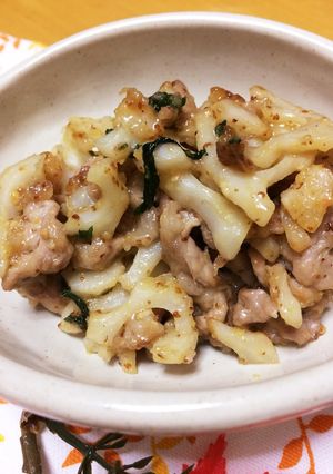 豚こま肉 大葉 蓮根の粒マス&味噌炒め-レシピのメイン写真