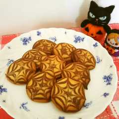 รูปของ ハロウィンに　クモの巣クッキー