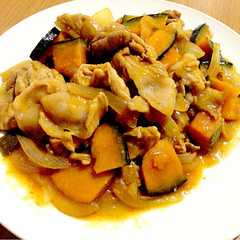 รูปของ ☆炒めるだけ☆かぼちゃとお肉のあんかけ