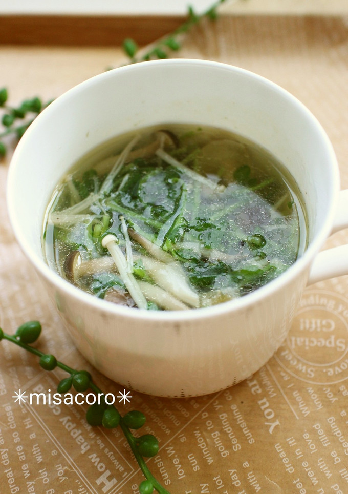 mきのこと豆苗の中華スープ-レシピのメイン写真