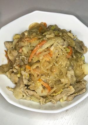 時には胡麻味噌で☆豚こまと白菜の春雨炒め-レシピのメイン写真