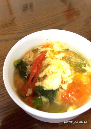 ほうれん草のトマたまスープ-レシピのメイン写真