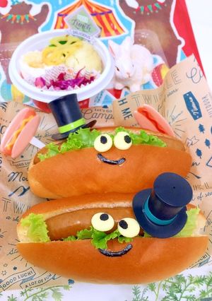 ホットドッグ弁当★サーカス団デコ-レシピのメイン写真