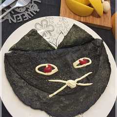 รูปของ 簡単！お豆腐で黒猫オムレツ【ハロウィン】