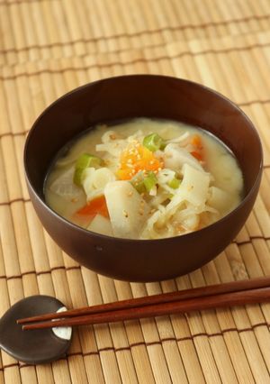 切干大根と根菜の白味噌汁-レシピのメイン写真