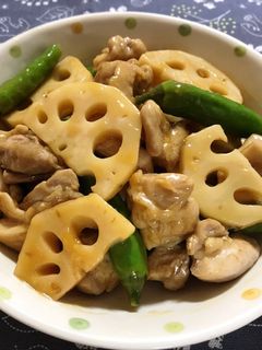 鶏肉と蓮根のこっくり黒酢炒め-レシピのメイン写真