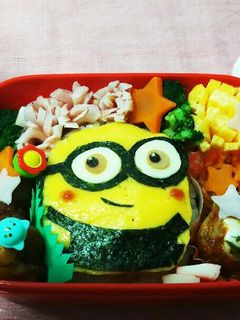 ミニオンのキャラ弁 簡単 可愛い-レシピのメイン写真