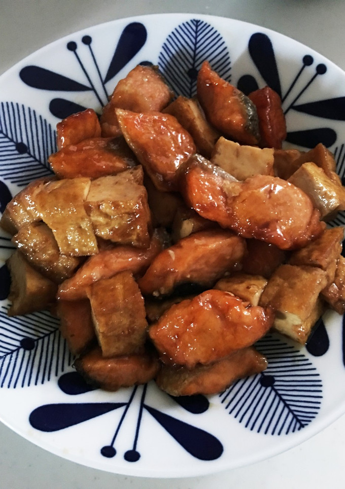 サーモンと厚揚げの甘辛煮-レシピのメイン写真