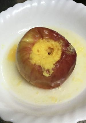 レンジで簡単クリーム入り焼きリンゴ-レシピのメイン写真