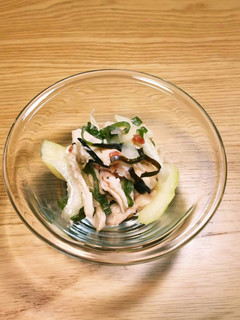 簡単時短☆茹で鶏とセロリの梅肉和え-レシピのメイン写真