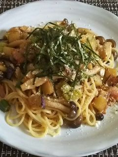 茸と秋野菜の和風クリームパスタ-レシピのメイン写真