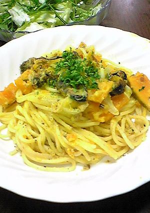 かぼちゃと貝のパスタ-レシピのメイン写真