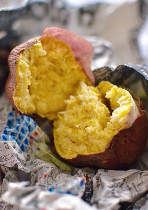 レンジで簡単15分!ちゃんと甘い焼き芋-レシピのメイン写真